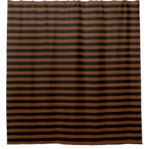 Brown Black Stripes Seamless Pattern Shower Curtain