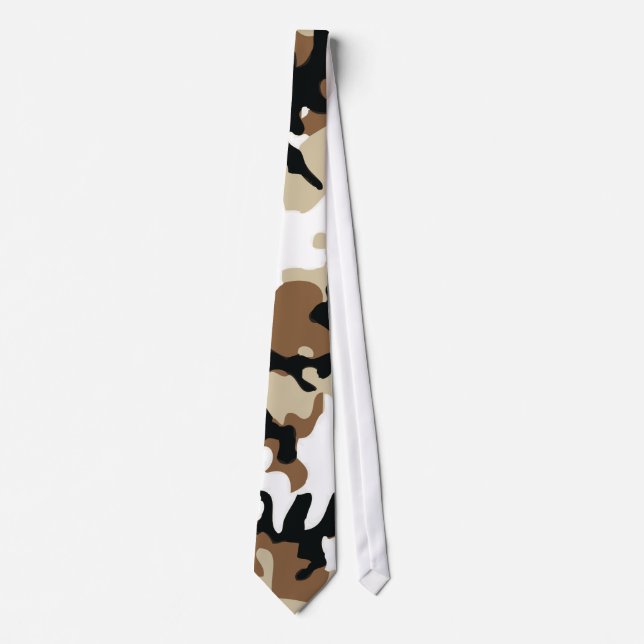 Brown, Black & Tan Military Camo Tie (Front)