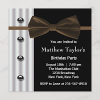 Brown Black Tuxedo Bow Tie Mens Birthday Party