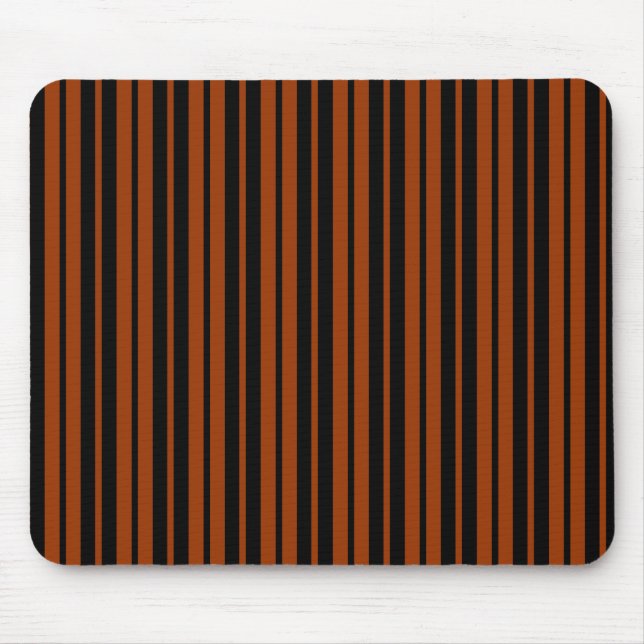 Brown Black Vertical Stripes Pattern Design Mouse Mat (Front)