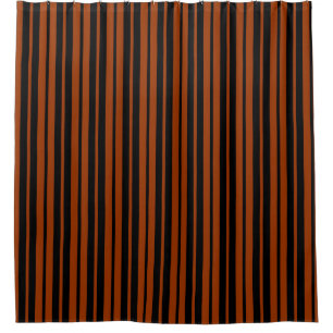 Brown Black Vertical Stripes Pattern Design Shower Curtain