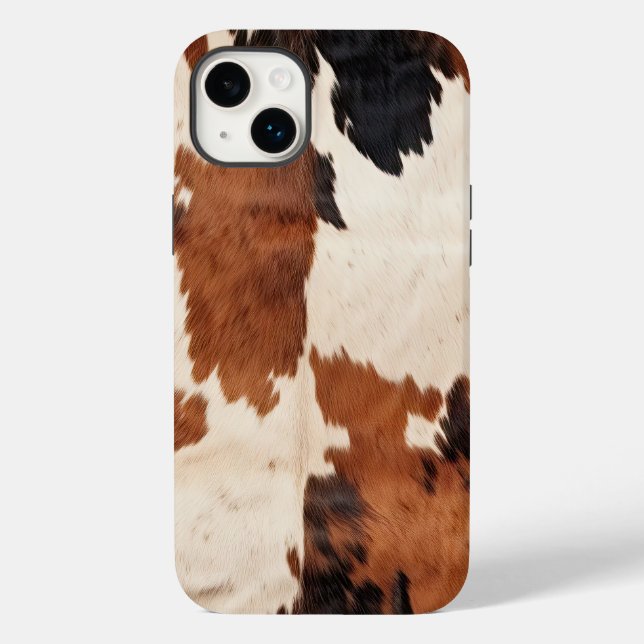 Brown Black White Cowhide Case-Mate iPhone Case (Back)