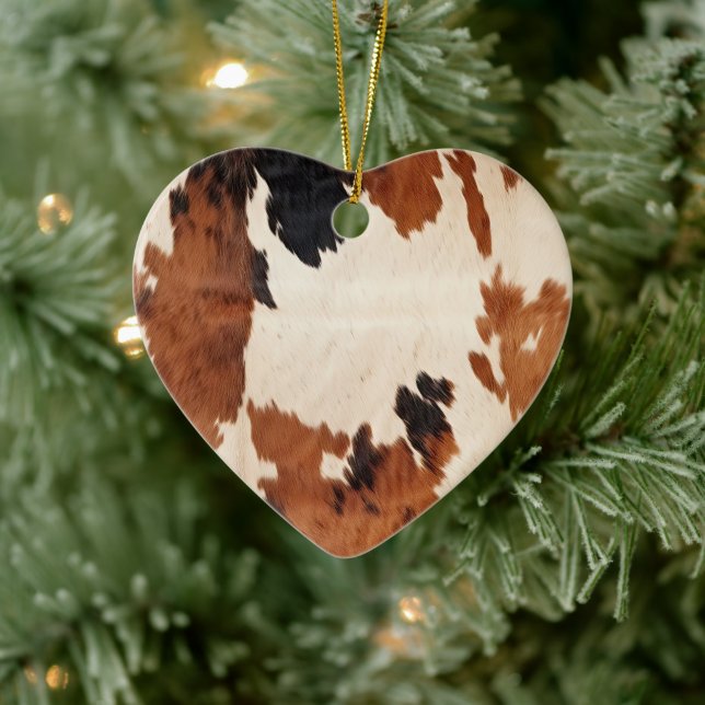 Brown Black White Cowhide Ceramic Tree Decoration (Tree)