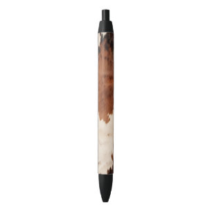 Brown Black White Cowhide Ink Pen
