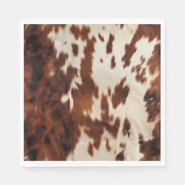 Brown Black White Cowhide Napkin (Front)