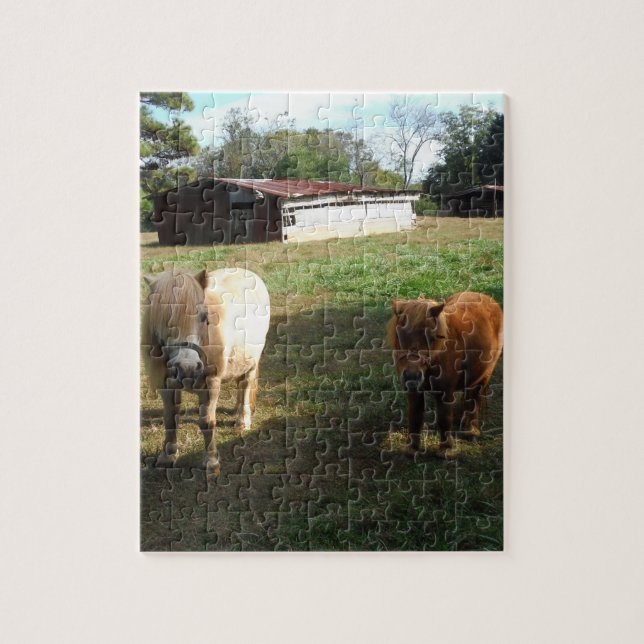 Brown Blonde, Two Miniature Horses, "Little Pony " Jigsaw Puzzle (Vertical)