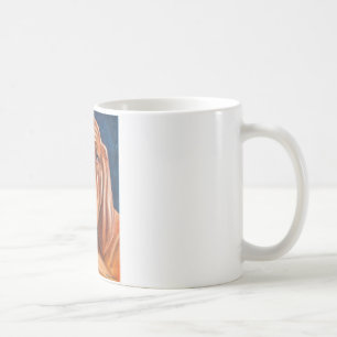 Brown Bloodhound oil painting mug 