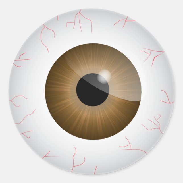 Brown Bloodshot Eyeball Sticker (Front)