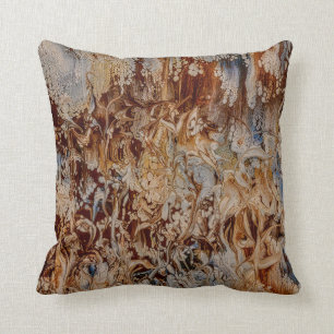 Brown Blue Abstract Garden Cushion