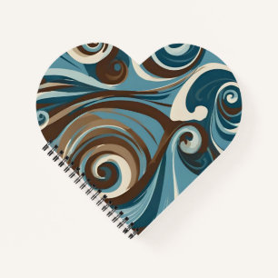 Brown, Blue, and Cream Abstract Notebook