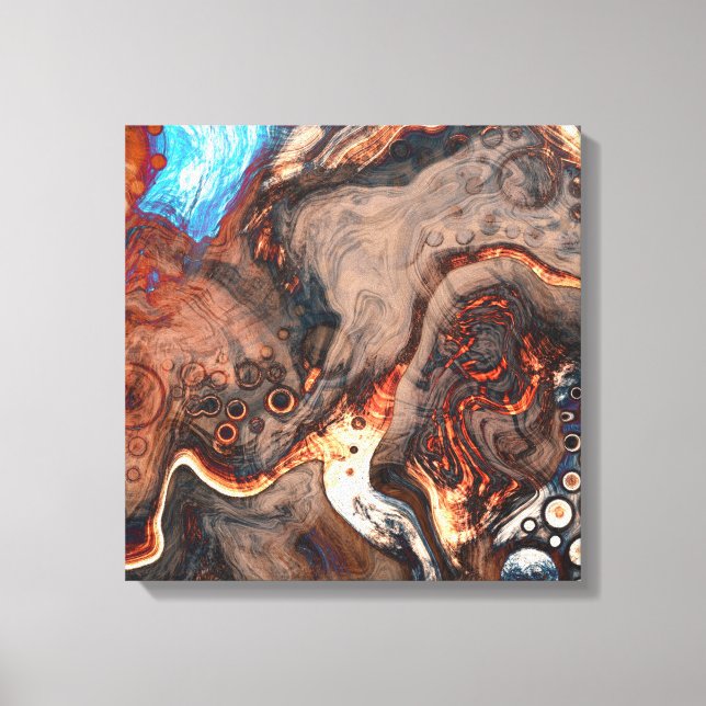 Brown, blue and Orange Modern Art   Canvas Print (Front)