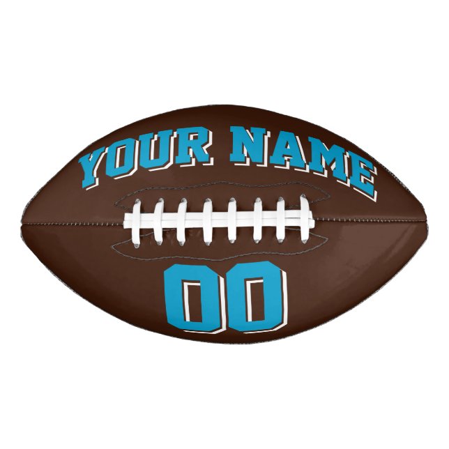 BROWN BLUE AND WHITE Custom Football American Football (Front)