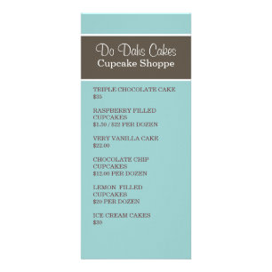 Brown & Blue Dessert menu Rack Cards