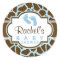 Brown, Blue Giraffe Animal Print Baby Shower
