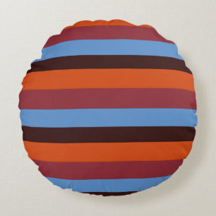 Brown, blue & Orange Stripes Cushion