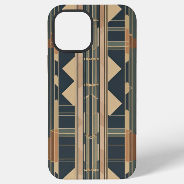 brown blue soft square iPhone case (Back)