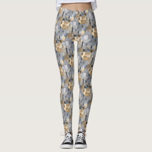 Brown/Blue Trendy Pattern Leggings