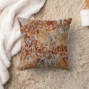 Brown Blue White Abstract Cushion