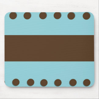Brown & Blue with Brown Dots Mousepad
