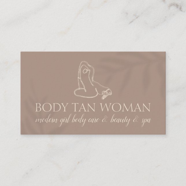 Brown Body Sculpting Wellness Cosmetics Beauty Spa Business Card (Front)
