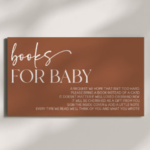 Brown Boho Bohemian Baby Shower Books For Baby Enclosure Card