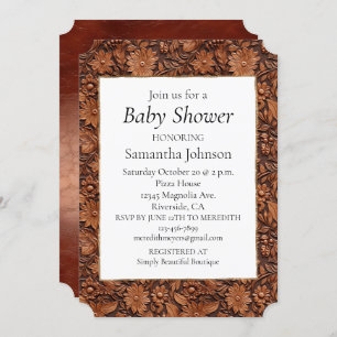Brown Boho Floral Invitation
