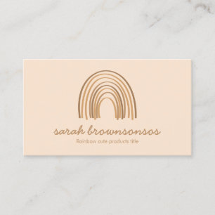 Brown Boho Rainbow Nursery Business Card
