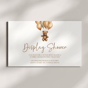 Brown Boho Teddy Bear Baby Shower Display Shower Enclosure Card