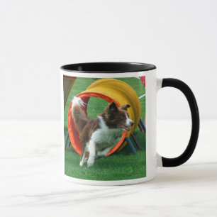 Brown Border Collie Agility Tunnel Mug