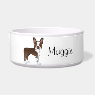 Brown Boston Terrier Cute Cartoon Dog With A Name
