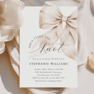 Brown Bow Bridal Shower Invitation