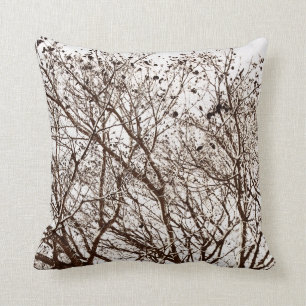 Brown Branches on White Cushion
