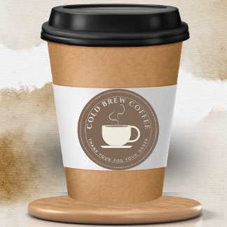 Brown brew coffee Personalised Branding  Classic Round Sticker