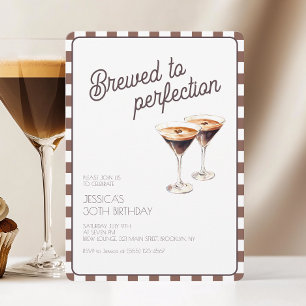 Brown Brewed Espresso Martini 30th Birthday Party Invitation