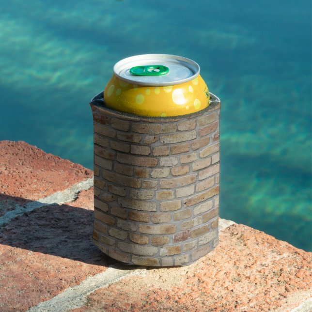 Brown Brick Wall A Novelty Design  Can Cooler (In Situ Pool)