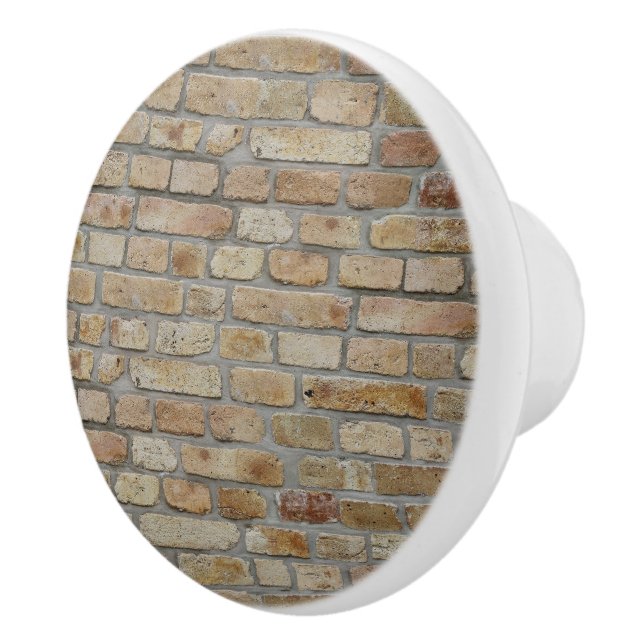 Brown Brick Wall A Novelty Design  Ceramic Knob (Right)
