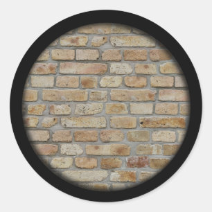 Brown Brick Wall A Novelty Design  Classic Round Sticker