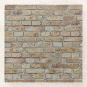 Brown Brick Wall A Novelty Design  Glass Coaster
