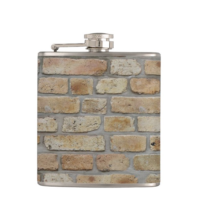 Brown Brick Wall A Novelty Design  Hip Flask (Front)