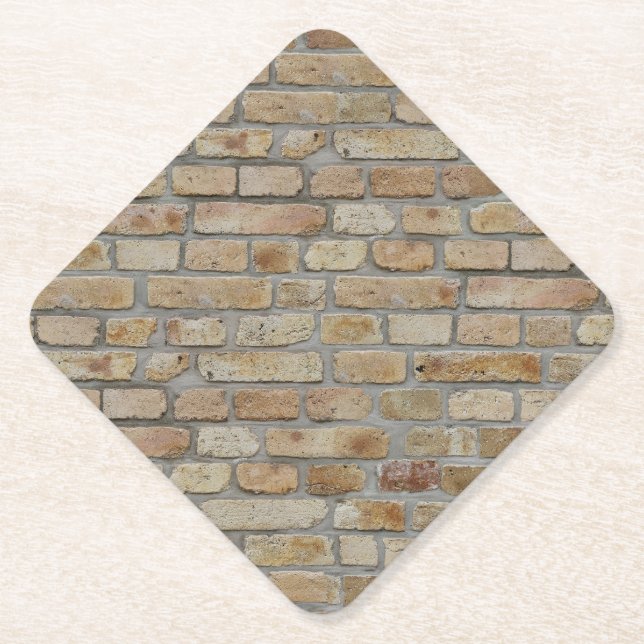 Brown Brick Wall A Novelty Design  Paper Coaster (Front)