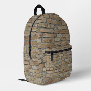 Brown Brick Wall A Novelty Design Printed Backpack