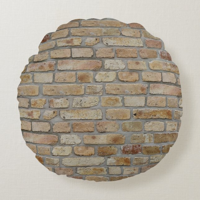 Brown Brick Wall A Novelty Design  Round Cushion (Front)