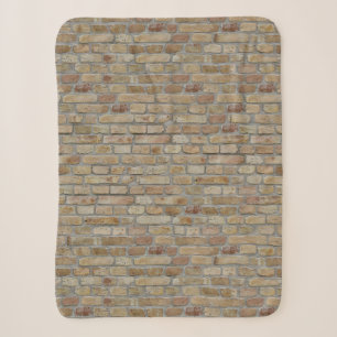 Brown Brick Wall A Novelty Design Sherpa Blanket
