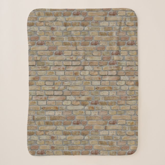 Brown Brick Wall A Novelty Design  Sherpa Blanket (Front)
