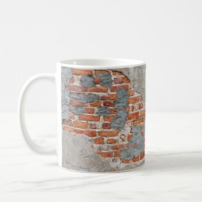 Brown brick wall coffee mug (Left)