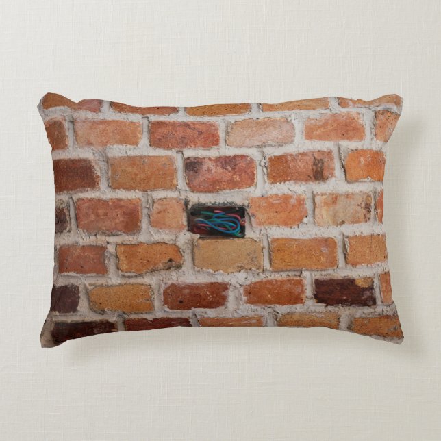 Brown brick wall decorative cushion (Front)