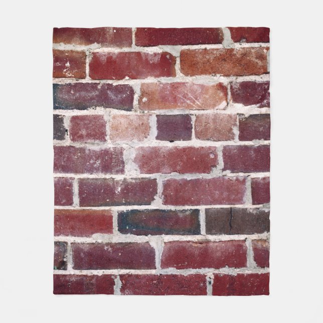 Brown brick wall fleece blanket (Front)