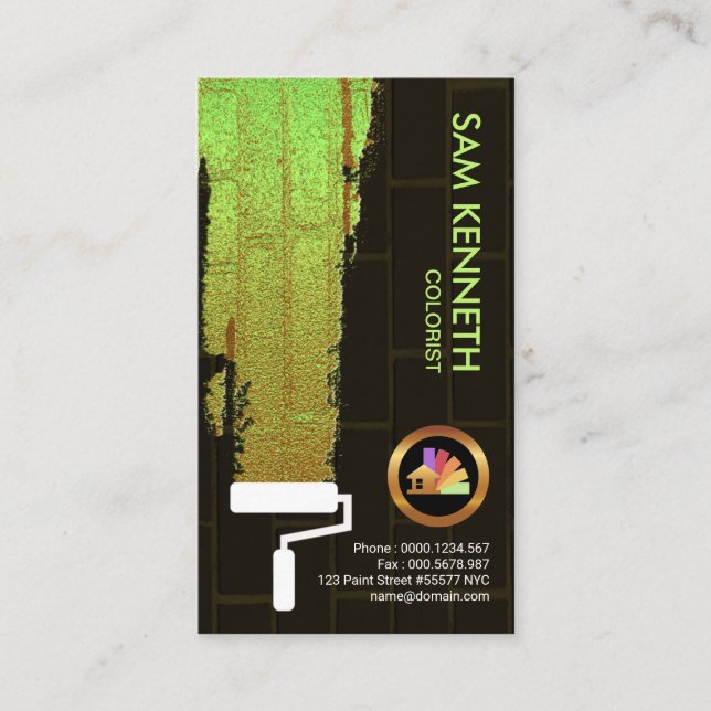 Brown Brick Wall Luminescent Paint Colourist Business Card (Front)