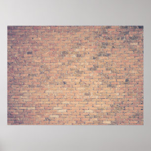 Brown brick wall photography poster