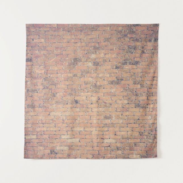 Brown brick wall photography tapestry (Front)
